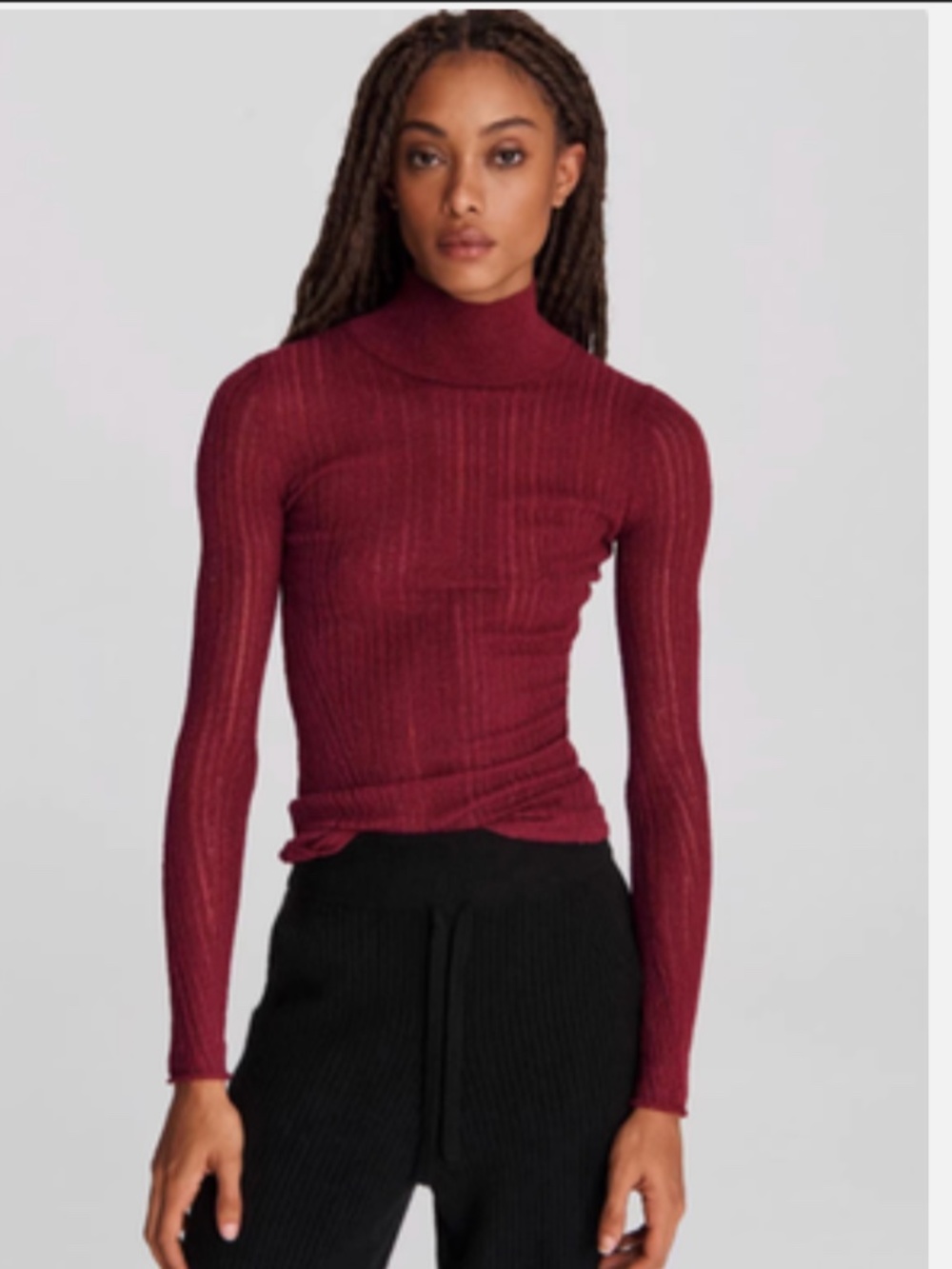rag & bone Sweater Womens Lexi Cotton Rib Knit T-neck Slim Fit Size S NWOT
